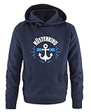  Comedy Shirts - Küstenkind Anker - Herren Hoodie - Navy/Weiss-Blau Gr. M