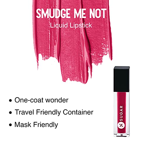 Image of SUGAR Cosmetics Smudge Me Not Liquid Lipsticks for Women | Transferproof & Waterproof | Lasts 12+ Hours | Matte Lipstick | 1.1ml - 02 Brink Of Pink