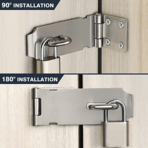 Cerrojo resistente de acero inoxidable 304 negro para candado de cobertizo 5