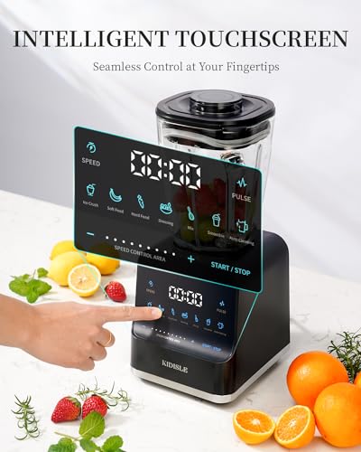Professional-Smoothie-Blenders-1200W-Powerful-Blender-for-Shakes-and-Smoothies-Puree-Ice-CrushTouchscreen-for-7-Functions-9-Speeds-Plus-Pulse-52oz-Glass-Jar-Dark-Gray