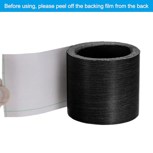 Image of PATIKIL Wood Grain Repair Tape 2in x16ft, Self Adhesive Realistic Textured Repair Tape Patch for Floor Door Table Cabinets Desk, Black Wood