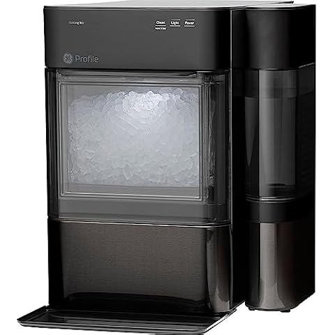 GE Profile Opal 2.0 with 0.75 Gallon Tank, Chewable Crunchable Countertop Nugget Ice Maker, Scoop included, 38 lbs in 24 hours, Pellet Ice Machine with WiFi & Smart Connected, Black Stainless Steel Cover