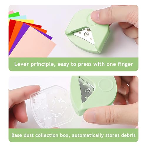 4 In 1 Paper Cutter, Geschenkpapier Schneider, Creative Papierschneider Mit Falzfunktion, Multifunktions-Papierschneidemaschine Für Scrapbooking, Karten und DIY, Mit 1 Eckenstanzer (grün)