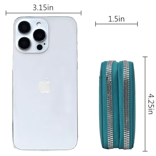 NGIL Small Zippered Faux Leather Wallet for Women, Accordion-Style Card Slot Women Wallet, RFID Blocking Credit Card Holder Wallet, Card Cases & Money Organizers (Blue)4