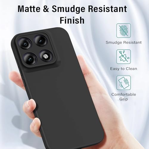Image of TheGiftKart Liquid Silicon Back Cover Case for Motorola Moto Edge 70 Pro 5G | Total Camera Protection | Micro-Fibre Lining Inside | Shockproof Back Cover Case for Moto Edge 70 Pro 5G (Silicone, Black)