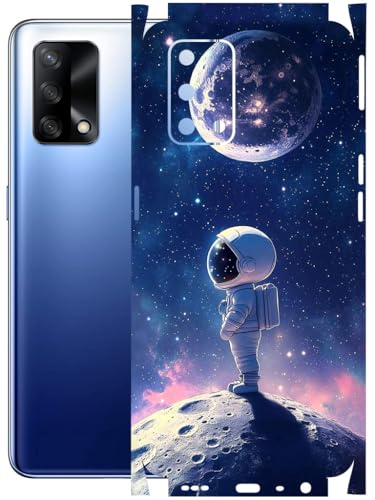 Image of AtOdds - Full Body Back Screen Guard Protector Film - Lamination Wrap Skin Sticker Compatible with Oppo F19 | Scratchproof Matte Finish (Moon)