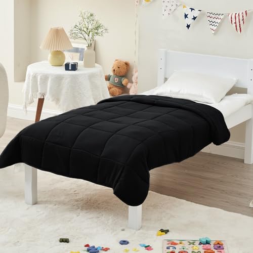 Image of yescool Weighted Blanket (5 lbs, 36 inch x 48 inch, Black) Cooling Heavy Blanket, Perfect for 40-60 lbs, Breathable Throw Blanket Gifts with Premium Glass Bead, Machine Washable