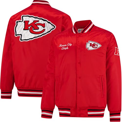 Ultra Game NFL Official Adults Supreme Satin Heritage Jacket Kansas City Chiefs Supreme Satin Medium