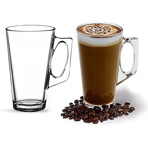 ANSIO Large Latte Glass Coffee Cups - 2 Pack Cover