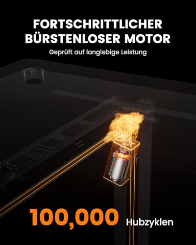 ErGear Höhenverstellbarer Schreibtisch-140 x 80cm,100 KG Tragkraft Elektrischer Schreibtisch mit Fortgeschrittenem Bürstenlosem Motor, Leise Funktion, Robuster Metallrahmen, Vierteilige Tischplatte