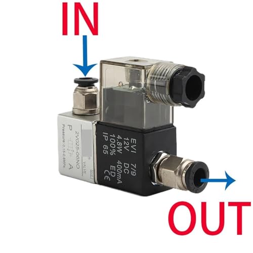 Vanne magnétique à air 2V025-06A normalement ouvert DC 24V raccord 8mm