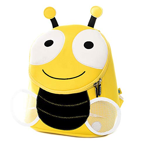 ZMH Cocomilo Enfants Jaune Abeille Sac À Dos 3D Bande Dessinée Scolaire Sacs pour Filles Animal Sacs À Dos en Néoprène Maternelle Mochila Infantil