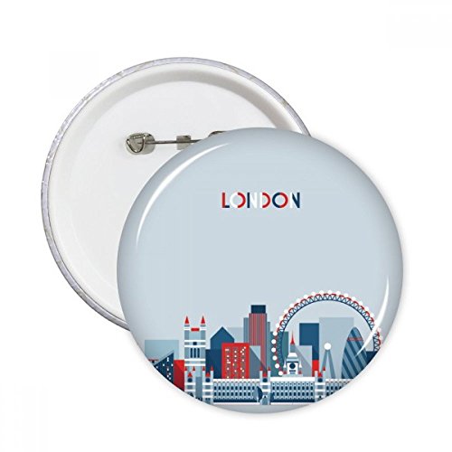 Badge London Eye bleu avec broches rondes d'Angleterre pour décoration de vêtement en tissu