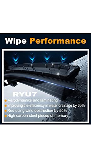 Image of Aerodynamic Design Frameless Wiper Blades Compatible with Tiago, Size-22 inch,16 inch (Pack of 2)