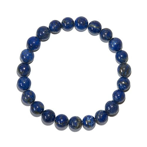BANANE LAB Lapis Lazuli Bracelet 8mm Natural Beads Fits 6.5 Wrist