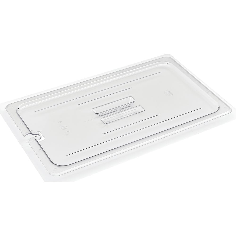 Full-Size Clear Polycarbonate Notched Food Pan Cover w/Handle - 20 7/8" L x 12 4/5" W by HUBERT – Polycarbonate (PC), Clear, Model 107006