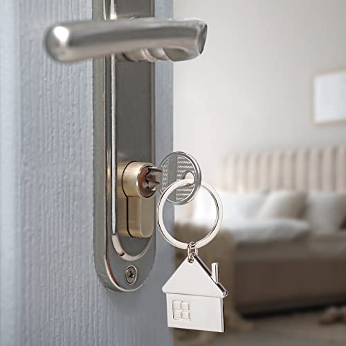 Image of House Key Chain House Shaped Pendant Keychains Home Keychain Set Cute Home with Window Key Charm Metal Keyring Gift