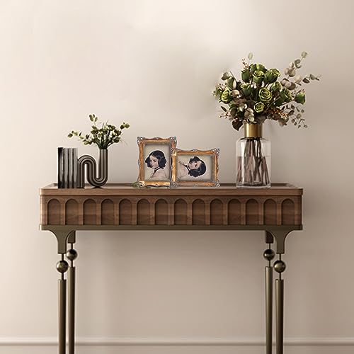 Sikoo 2.5X3.5 Vintage Picture Frames Small Picture Frame Wallet Size Picture Frames 2.5 X 3.5 Ornate Picture Frames Mini Photo Frame, Table Top Display And Wall Mount, Antique Home Decor, Bronze Gold #TOP3