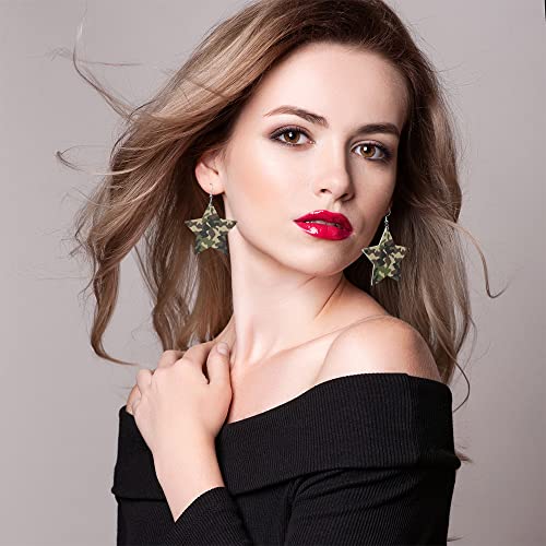 Swono Pink Donut Glaze Leather Earrings Ice Cream Top and Chocolate Decorative Colorful Sprinkles Star Faux Leather Earring Lightweight Dangle Drop Earrings for Women4