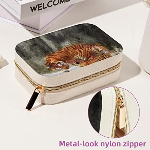 Rangement bijoux voyage tigre anti-nœuds double couche - 7