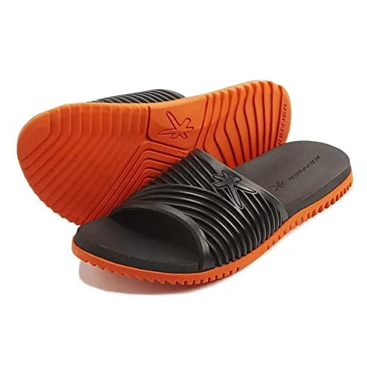 Chinelo Kenner Slide Duo Masculino - Preto e Laranja - 42
