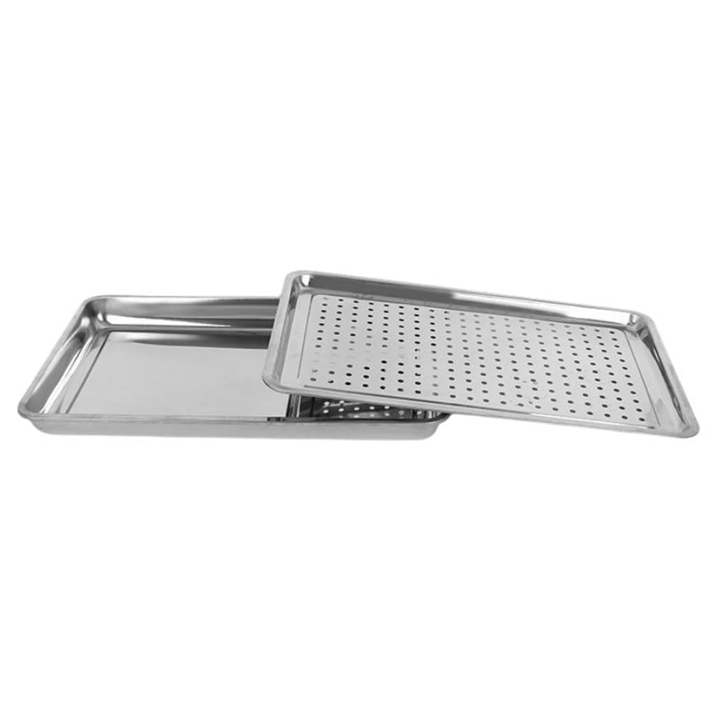 Piatto da portata per succhi di caffè, vassoio di drenaggio per hotel, rimovibile, riutilizzabile, in acciaio inox, 50 x 35 cm