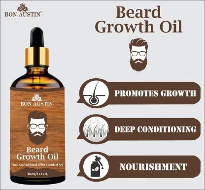 Image of 100% Natural Beard Growth Oil- For Stimulating fast Beard Growth Hair Oil Combo pack of 3 Bottles of 30 ml(90 ml)