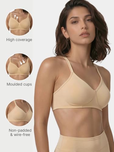 Image of Enamor Innovations Fabcool Encircled Side Support Shaper, Non Padded, Wirefree, High Coverage, Women's Cotton Everyday Bra - A042 (Available in Plus Sizes)