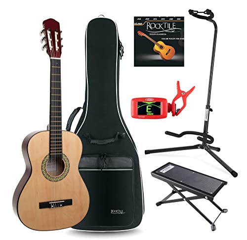 Classic Cantabile AS-851 Pack Guitare Classique 7/8 Nature – Cordes en Nylon d’étude – Guitare de concert idéale pour débutants, enfants – Avec accessoires, housse, accordeur et repose-pieds - Les Beatles, Paul McCartney, John Lennon, RIngo Starr, George Harrison Classic Cantabile AS-851 Pack Guitare Classique 7/8 Nature - Cordes en Nylon d'étude - Guitare de concert idéale pour débutants, enfants - Avec accessoires, housse, accordeur et repose-pieds