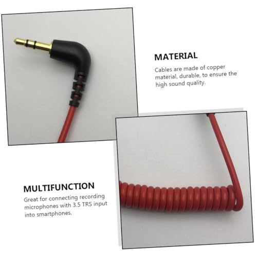 PRETYZOOM 2pcs cable extensión audio 3.5 mm 0.75 m rojo miniatura 6