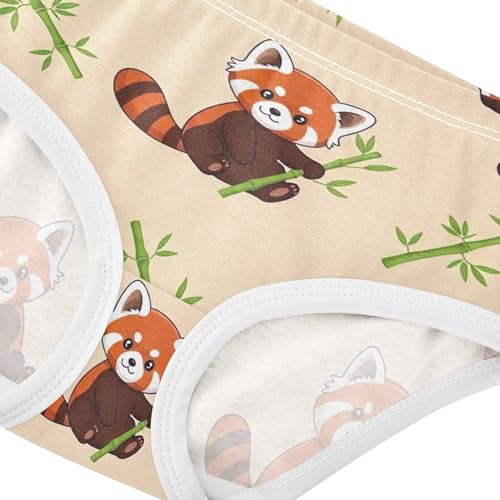 Flower Girls Underwear Toddlers 2t Cotton Cute Panties Girl Cute Cartoon Red Pandas Plant Print Underpants Briefs4