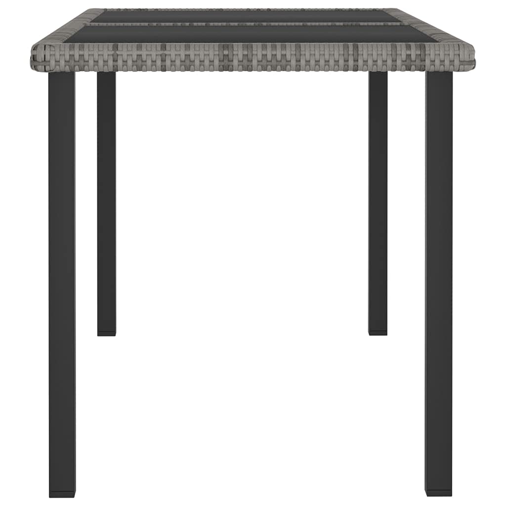 vidaXL Tavolo da Pranzo da Giardino Grigio 140x70x73 cm in Polyrattan
