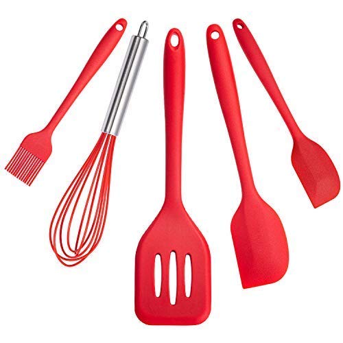 Silicone Spatula Set with Basting Brush and Whisk