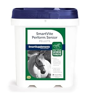 SmartPak SmartVite Perform Senior Pellets | Vitamin E, Magnesium Supplement for Senior Horses | Includes Vitamin C, B Complex, Manganese, Biotin and More | 12.5 lb Bucket