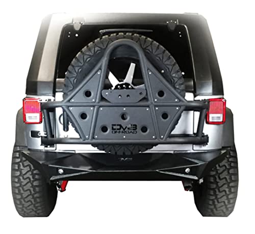 Spare Tire Carrier For 2007-2018 Jeep Wrangler Jk | Mounts To Body | Mounts Up To 42" Spare Tire | Works With Any Rear Bumper | Fits Any Bolt Pattern Wheel | Drilling Required | Dv8 Offroad #TOP6