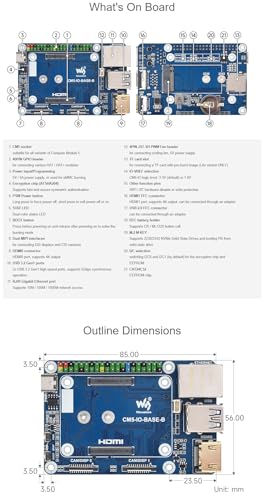 Compute Module 5 Base Board Raspberry Pi CM5 avec EEPROM et adaptateur USB HDMI