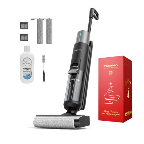 Tosima Wet-Dry Vacuum Cleaner, Cordless Vacuum Mop H1 Pro, Lightweight & Long Run Time, Great for Sticky Messes and Pet Hair