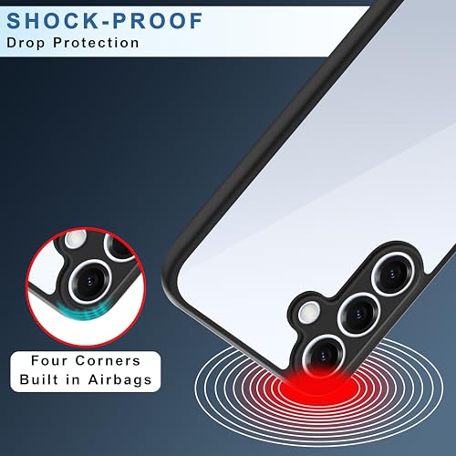 Image of CEDO Backcover for Samsung Galaxy S25 (5G) | Camera Protection Bump Shockproof Edge | Ultra Hybrid Transparent Acrylic Clear TPU+PC Hard Backcase Cover (Black)