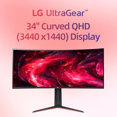 Image of LG 34 inch Ultragear Curved Gaming Monitor, WQHD (3440 x 1440),160Hz, AMD FreeSync Premium, HDR10, 99% sRGB, Tilt /Height Adjustable Stand, Built-in Speakers