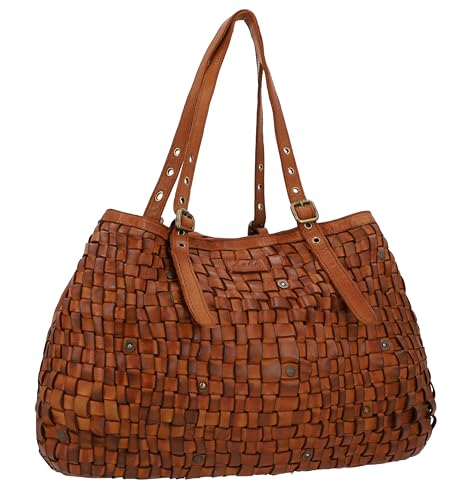 Gusti Umhängetasche Leder - Demery Handtasche Shopper Ledertasche Damen Vintage Braun Leder