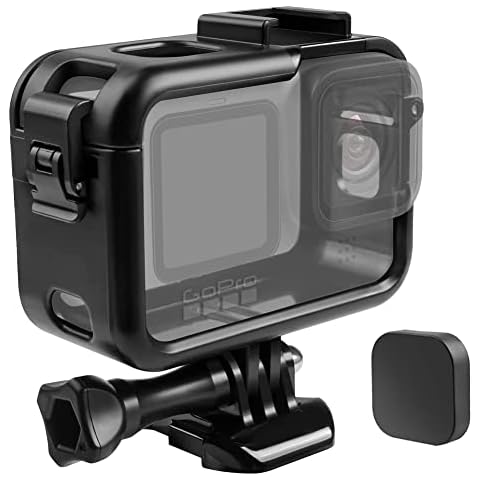 MEKNIC Housing Frame Case for GoPro Hero 10 Hero 9 Black Protective Housing Shell Cage Mount Accessories Action Camera Accessory Kit with Lens Cap Cover