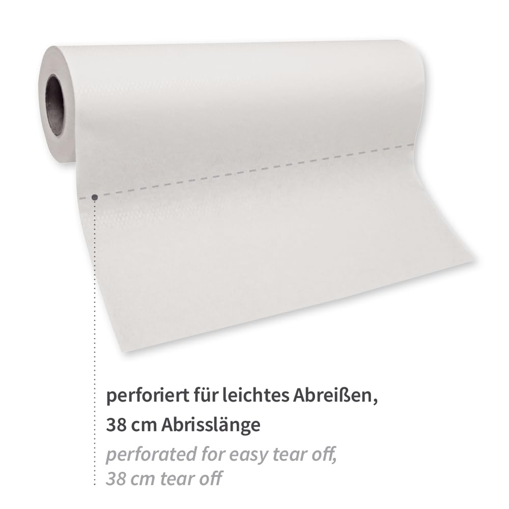 FRANZ MENSCH 9 Stück Hygostar Ärztekrepp | Papier, PE-Beschichtung, B: 60cm, L: 50m, white, Box, Hygienische Abdeckung, Ärztekrepp auf Rolle, Liegenabdeckung