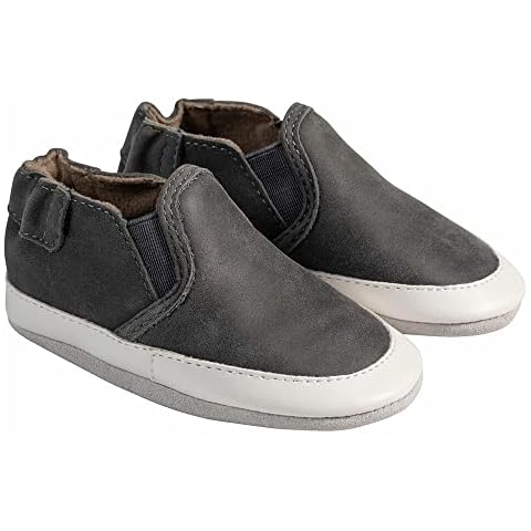 Robeez Liam Charcoal Soft Sole Baby Shoe 12-18mo Cover