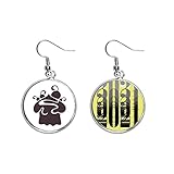 Liefermenge: 2 x Ohrringe Ohrringe mit schwarzen Kirschen und Eis-Umriss, Modeschmuck, 2021 Neujahrsgeschenk