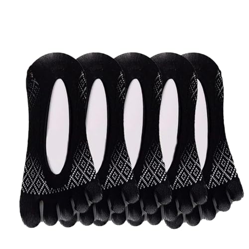 Orthopedic Toe Compression Socks, No Show Five Toe Socks, Sock Corset Toe Socks, Breathable Split Toe Five Finger Socks (Black)