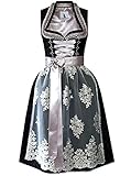 dirndl 50 Eleganter Look unterstrichen durch das hübsche Dirndlkleid mit zarten Ornamenten und der aufwendigen Spitzenschürze