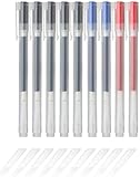 MUJI Gel Ink Ballpoint Pens 0.5mm Set of 9 Pack (5 Black 2 Blue 2 Red)