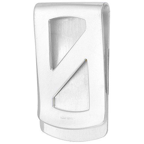Sterling Silver Money Clip Dollar Sign Embossed Wide Italy, 1 X 1 3/4 inch3