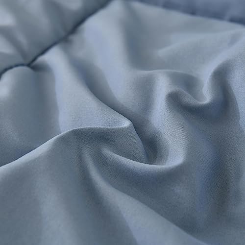 Image of Cottolester Boho Comforter Set King Size Light Blue Comforter Set 8 Piece Bed in a Bag Striped Paisley Bedding Sets