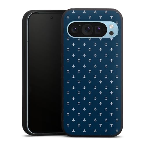 Coque Google Pixel 9 DeinDesign en silicone souple premium avec motif ancre et voile marine
